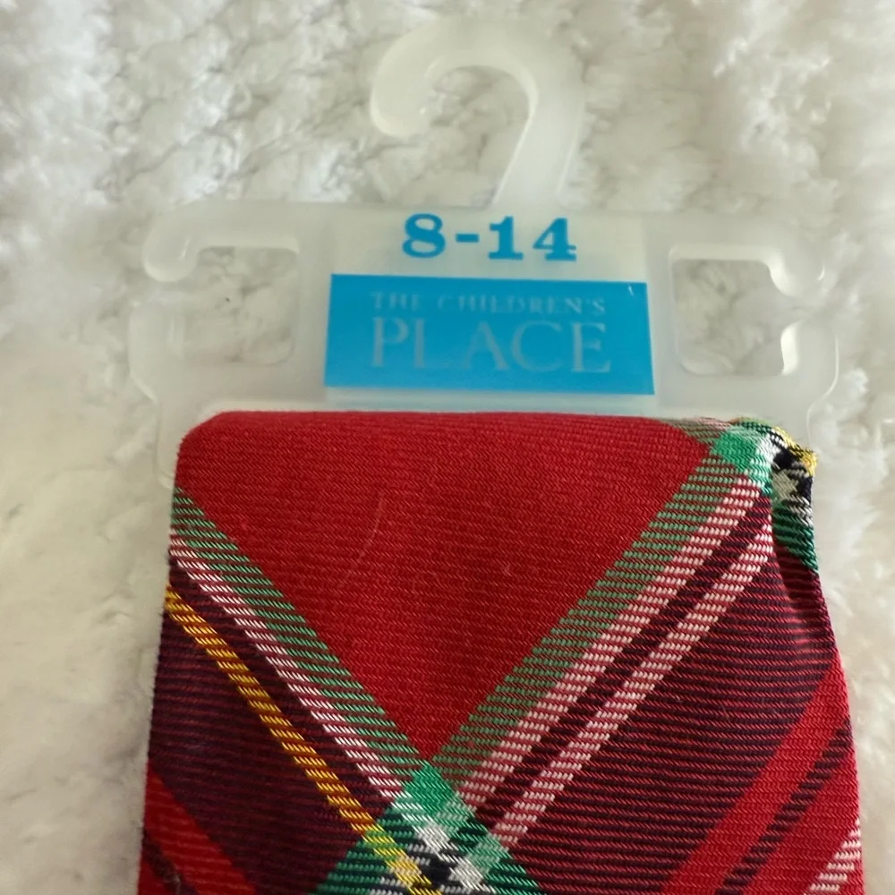 Children’s Place Boys Neck Tie Christmas Plaid Tartan NWT Size 8-14